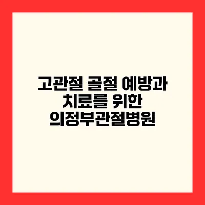 고관절 골절 예방과 치료를 위한 의정부관절병원