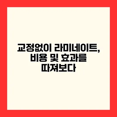 교정없이 라미네이트, 비용 및 효과를 따져보다