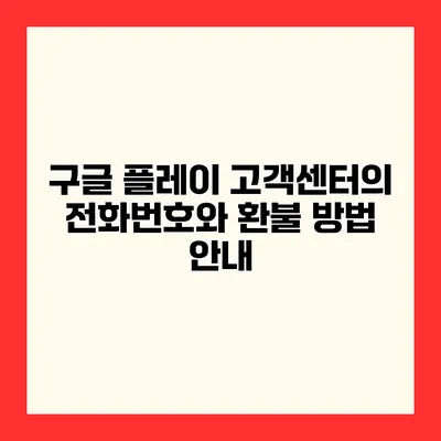 구글 플레이 고객센터의 전화번호와 환불 방법 안내