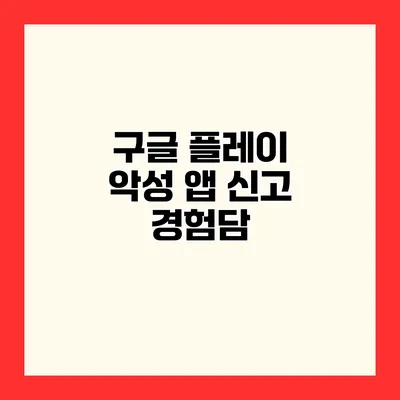 구글 플레이 악성 앱 신고 경험담