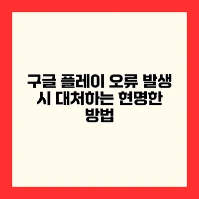 구글 플레이 오류 발생 시 대처하는 현명한 방법