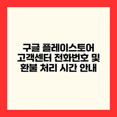 구글 플레이스토어 고객센터 전화번호 및 환불 처리 시간 안내