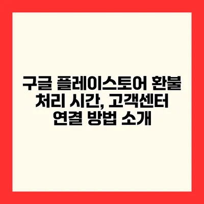 구글 플레이스토어 환불 처리 시간, 고객센터 연결 방법 소개