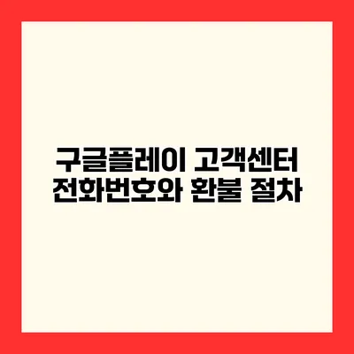 구글플레이 고객센터 전화번호와 환불 절차