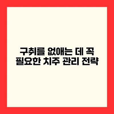 구취를 없애는 데 꼭 필요한 치주 관리 전략