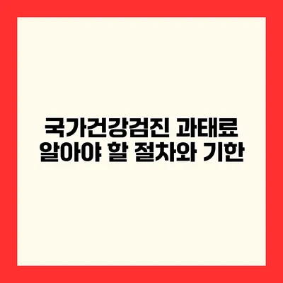 국가건강검진 과태료 알아야 할 절차와 기한