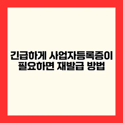 긴급하게 사업자등록증이 필요하면? 재발급 방법