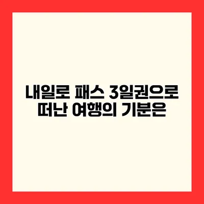 내일로 패스 3일권으로 떠난 여행의 기분은?