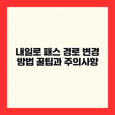 내일로 패스 경로 변경 방법 꿀팁과 주의사항