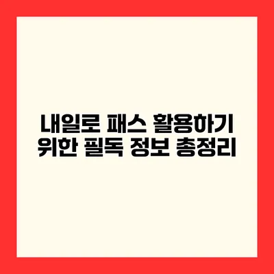 내일로 패스 활용하기 위한 필독 정보 총정리