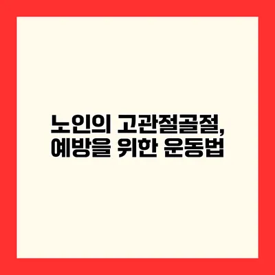 노인의 고관절골절, 예방을 위한 운동법