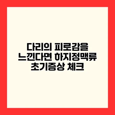 다리의 피로감을 느낀다면? 하지정맥류 초기증상 체크