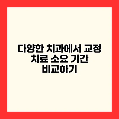 다양한 치과에서 교정 치료 소요 기간 비교하기