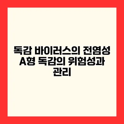 독감 바이러스의 전염성 A형 독감의 위험성과 관리