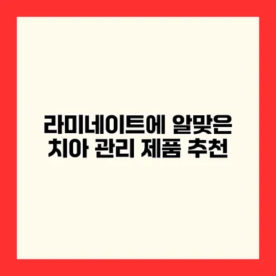 라미네이트에 알맞은 치아 관리 제품 추천