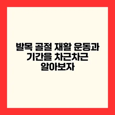 발목 골절 재활 운동과 기간을 차근차근 알아보자