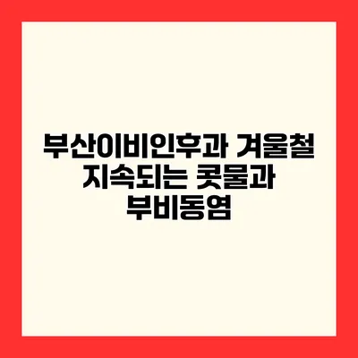 부산이비인후과 겨울철 지속되는 콧물과 부비동염