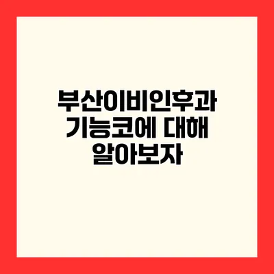 부산이비인후과 기능코에 대해 알아보자