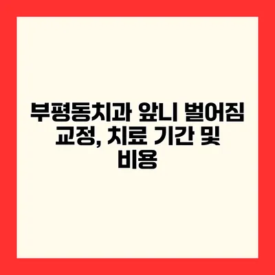 부평동치과 앞니 벌어짐 교정, 치료 기간 및 비용