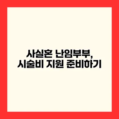 사실혼 난임부부, 시술비 지원 준비하기