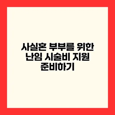 사실혼 부부를 위한 난임 시술비 지원 준비하기