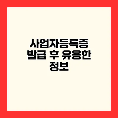 사업자등록증 발급 후 유용한 정보