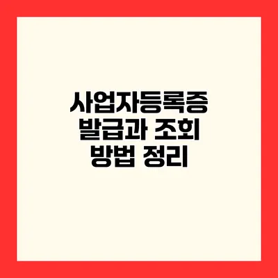 사업자등록증 발급과 조회 방법 정리
