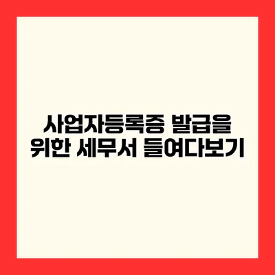 사업자등록증 발급을 위한 세무서 들여다보기