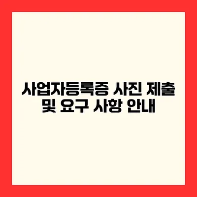 사업자등록증 사진 제출 및 요구 사항 안내