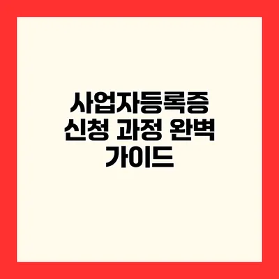 사업자등록증 신청 과정 완벽 가이드