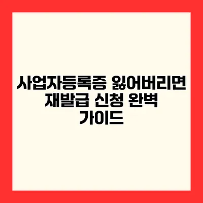 사업자등록증 잃어버리면? 재발급 신청 완벽 가이드