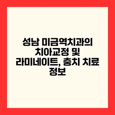 성남 미금역치과의 치아교정 및 라미네이트, 충치 치료 정보