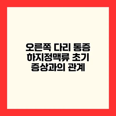 오른쪽 다리 통증 하지정맥류 초기 증상과의 관계