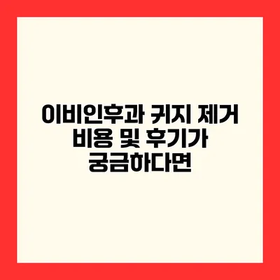 이비인후과 귀지 제거 비용 및 후기가 궁금하다면?