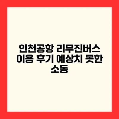 인천공항 리무진버스 이용 후기 예상치 못한 소동