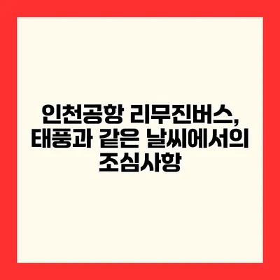 인천공항 리무진버스, 태풍과 같은 날씨에서의 조심사항