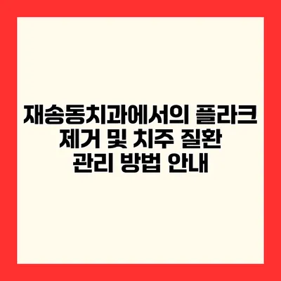재송동치과에서의 플라크 제거 및 치주 질환 관리 방법 안내