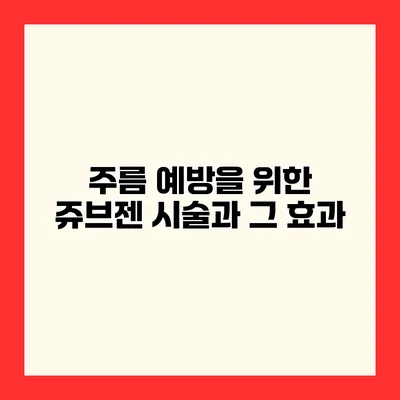 주름 예방을 위한 쥬브젠 시술과 그 효과