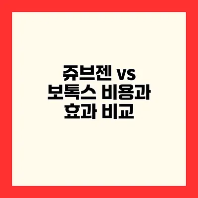 쥬브젠 vs 보톡스 비용과 효과 비교