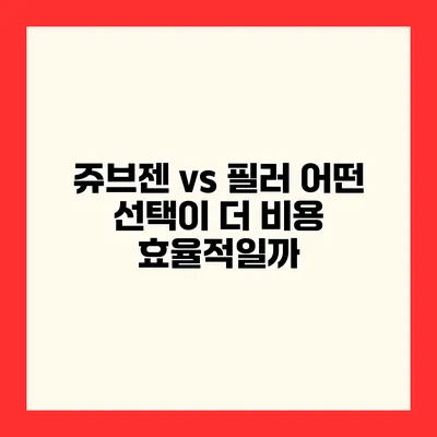 쥬브젠 vs 필러 어떤 선택이 더 비용 효율적일까?