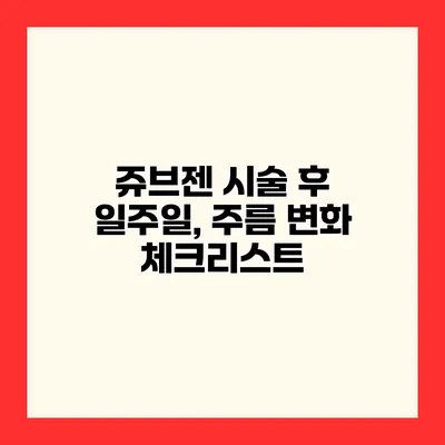 쥬브젠 시술 후 일주일, 주름 변화 체크리스트