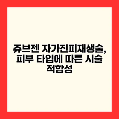 쥬브젠 자가진피재생술, 피부 타입에 따른 시술 적합성