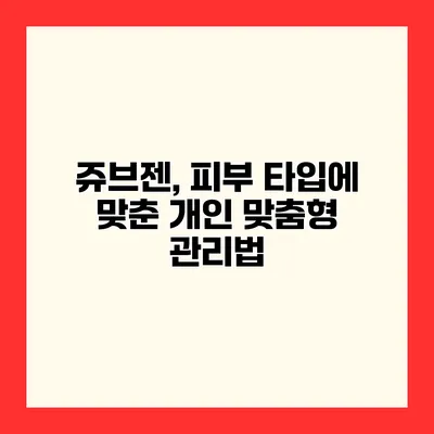 쥬브젠, 피부 타입에 맞춘 개인 맞춤형 관리법