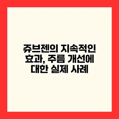 쥬브젠의 지속적인 효과, 주름 개선에 대한 실제 사례