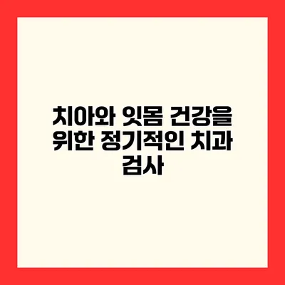 치아와 잇몸 건강을 위한 정기적인 치과 검사