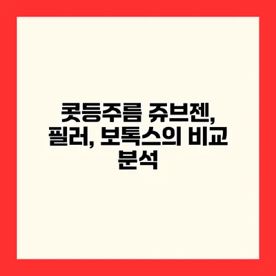콧등주름 쥬브젠, 필러, 보톡스의 비교 분석