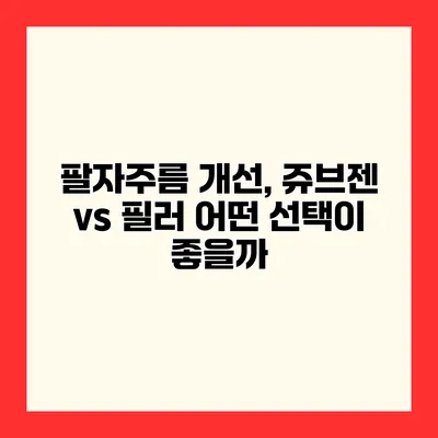 팔자주름 개선, 쥬브젠 vs 필러 어떤 선택이 좋을까?