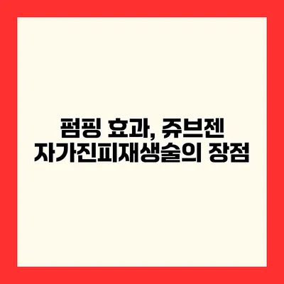 펌핑 효과, 쥬브젠 자가진피재생술의 장점