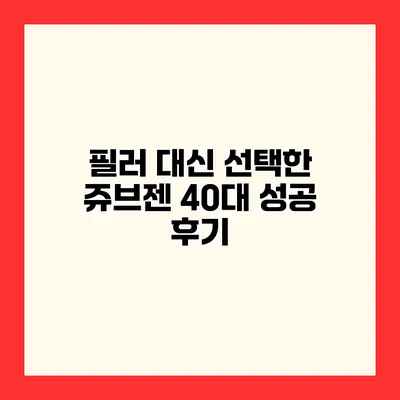 필러 대신 선택한 쥬브젠 40대 성공 후기