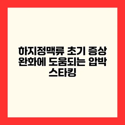 하지정맥류 초기 증상 완화에 도움되는 압박 스타킹